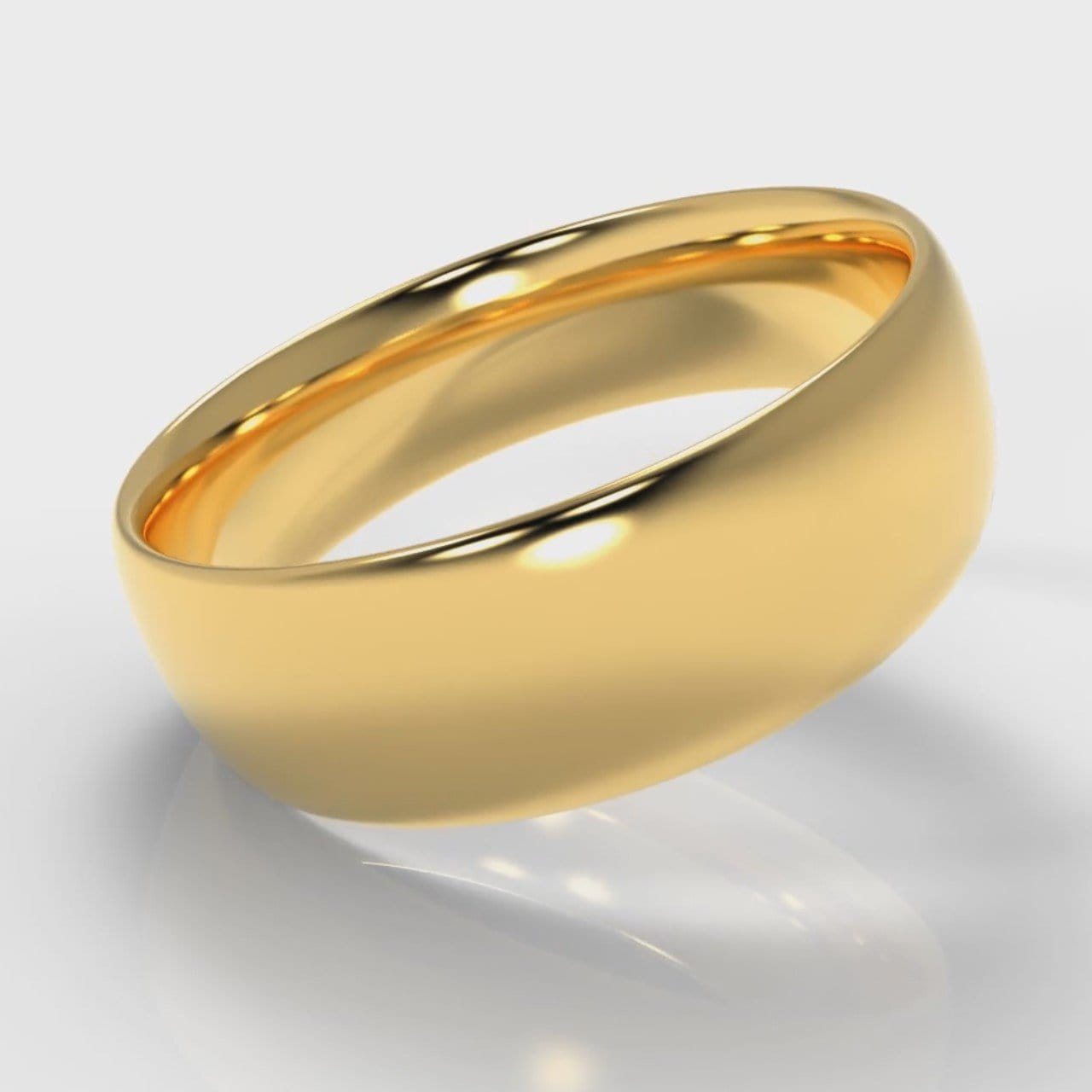 7mm Court Shaped Comfort Fit Wedding Ring - Yellow Gold