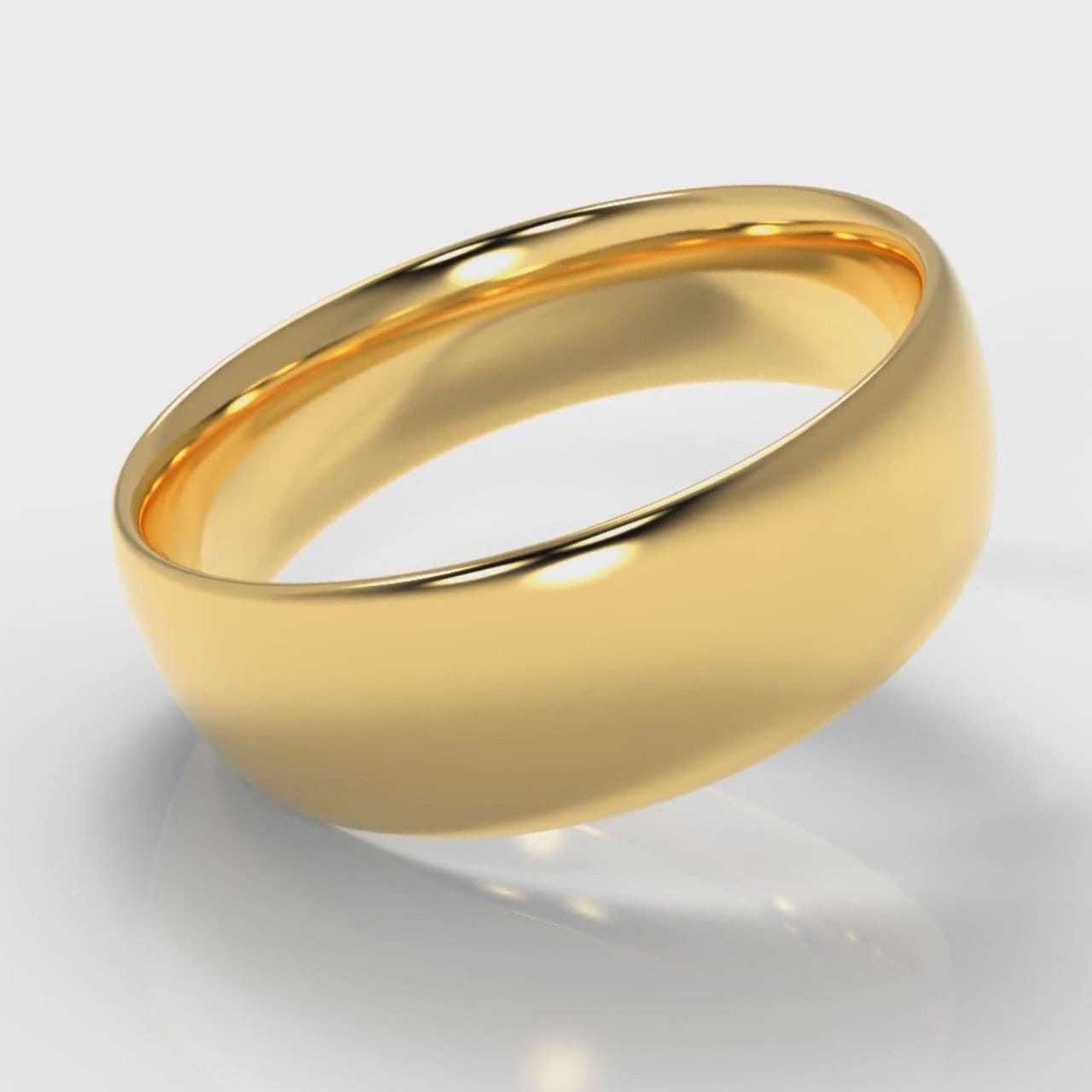 7mm Court Shaped Comfort Fit Wedding Ring - Yellow Gold