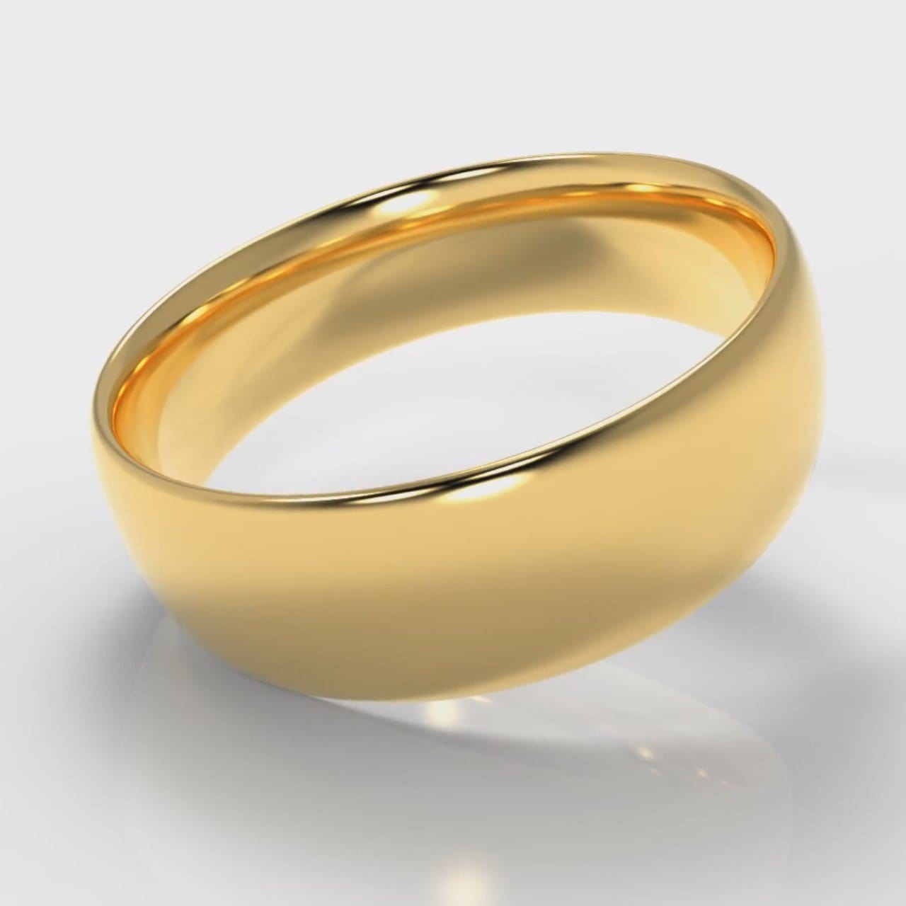 7mm Court Shaped Comfort Fit Wedding Ring - Yellow Gold