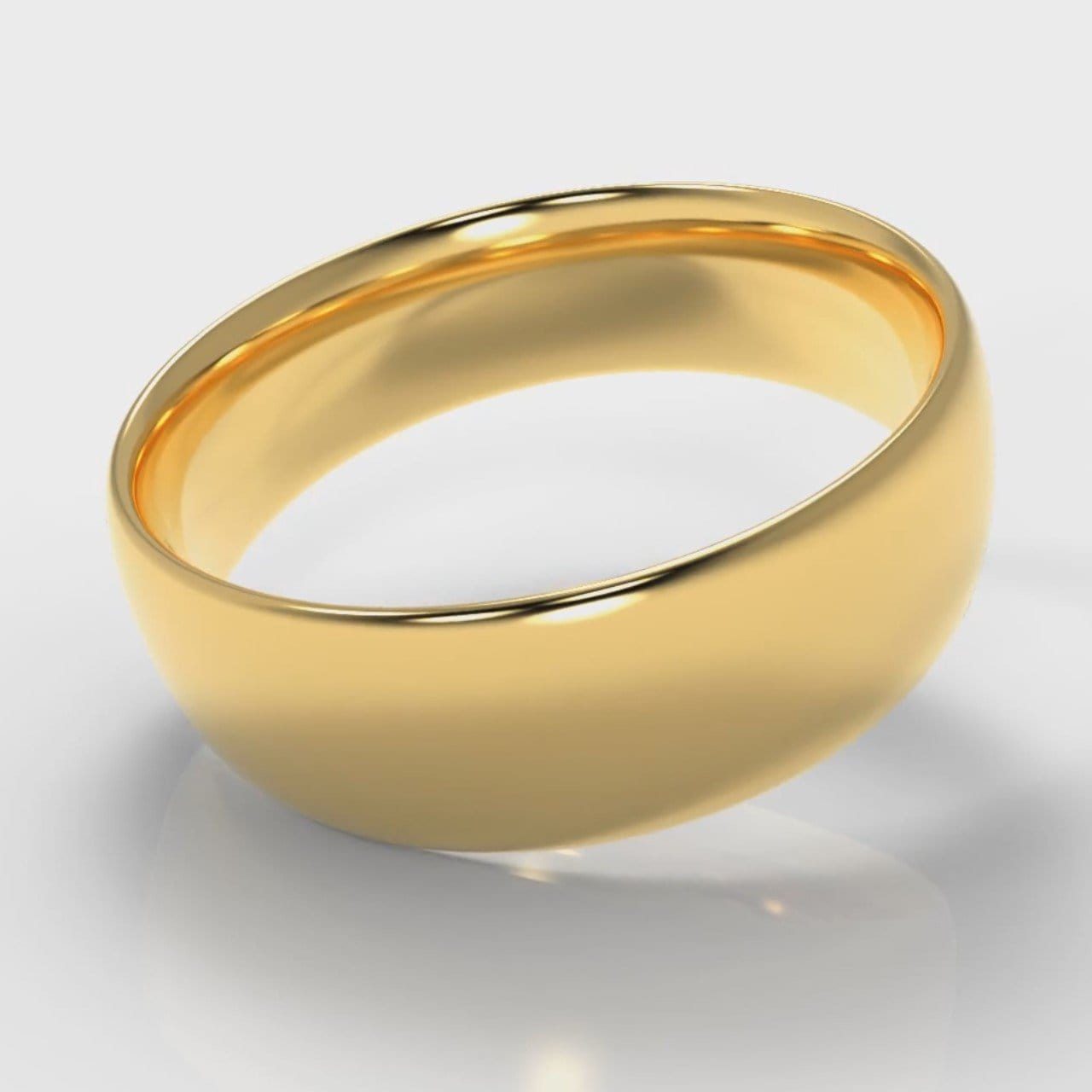 7mm Court Shaped Comfort Fit Wedding Ring - Yellow Gold