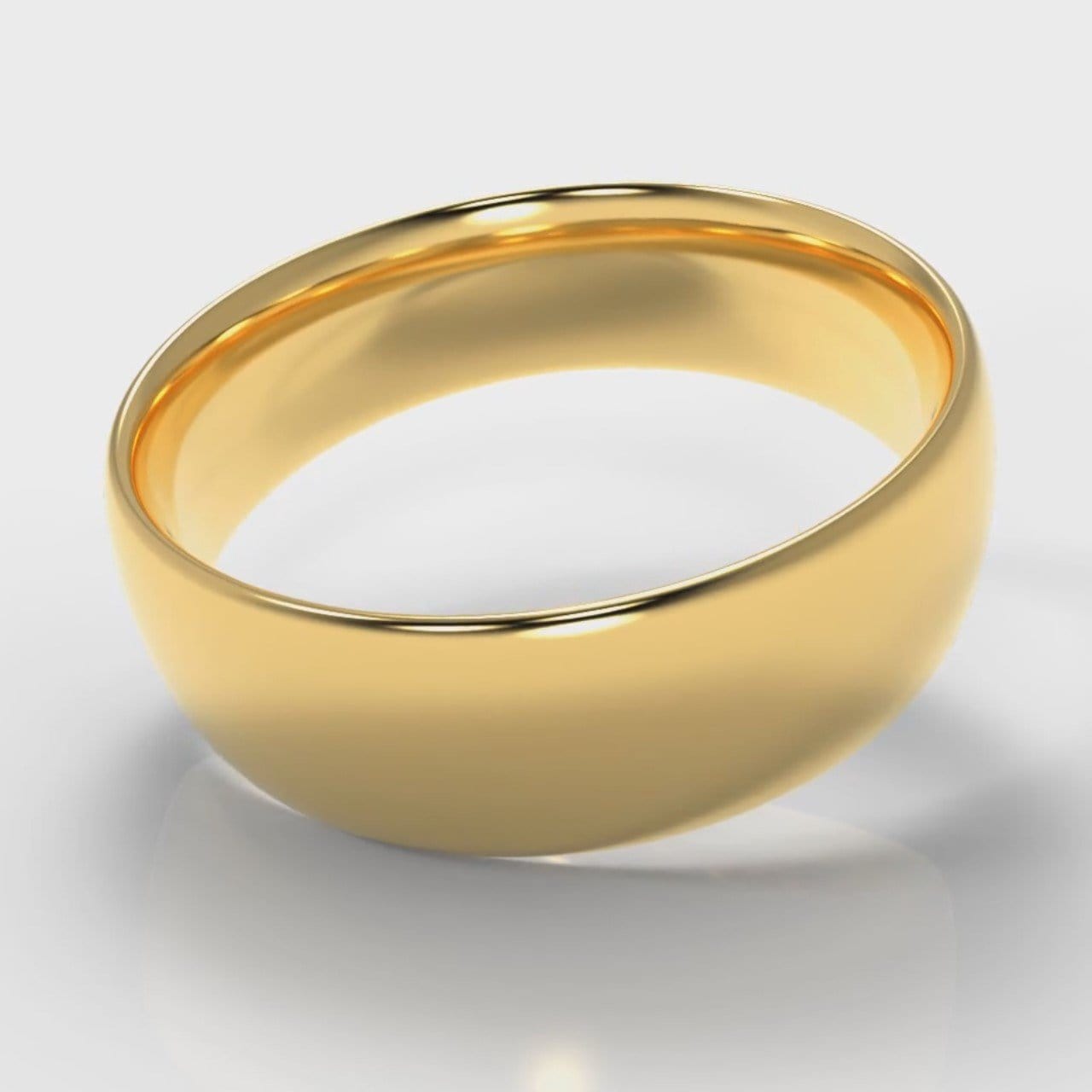 7mm Court Shaped Comfort Fit Wedding Ring - Yellow Gold