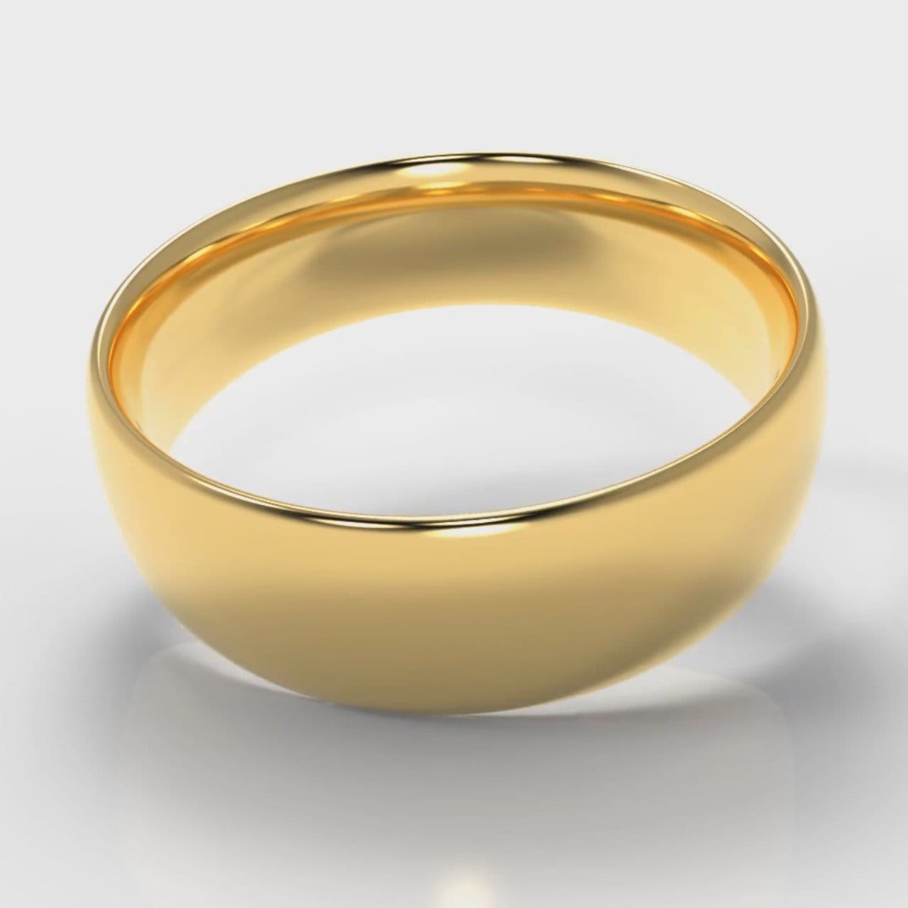 7mm Court Shaped Comfort Fit Wedding Ring - Yellow Gold