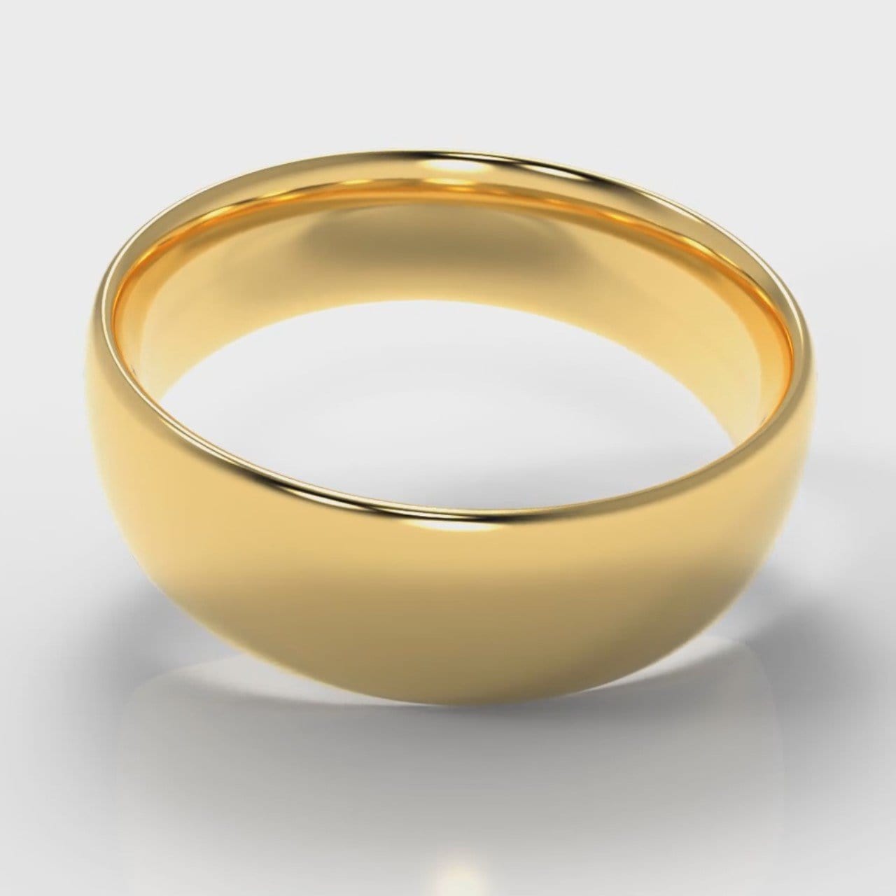 7mm Court Shaped Comfort Fit Wedding Ring - Yellow Gold