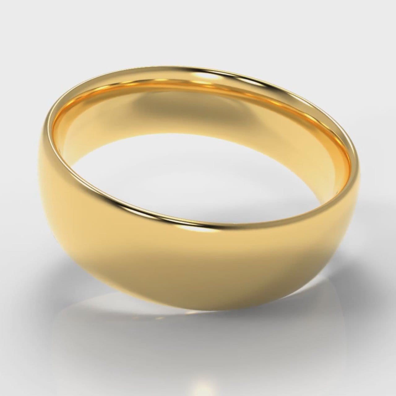 7mm Court Shaped Comfort Fit Wedding Ring - Yellow Gold