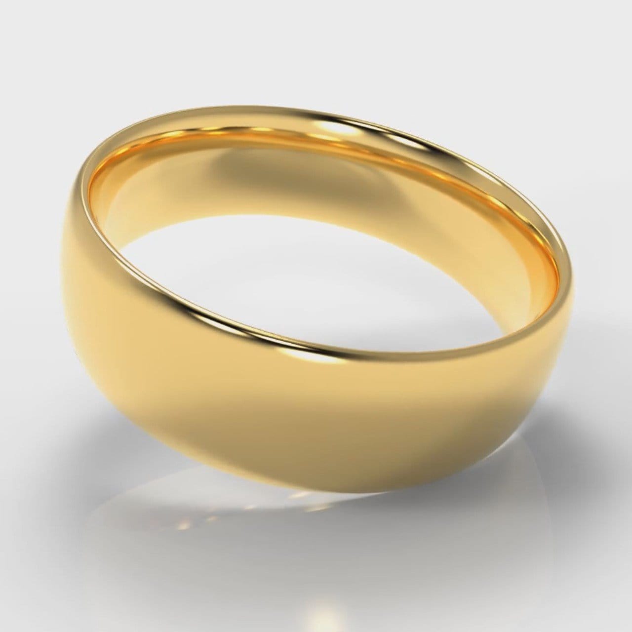 7mm Court Shaped Comfort Fit Wedding Ring - Yellow Gold