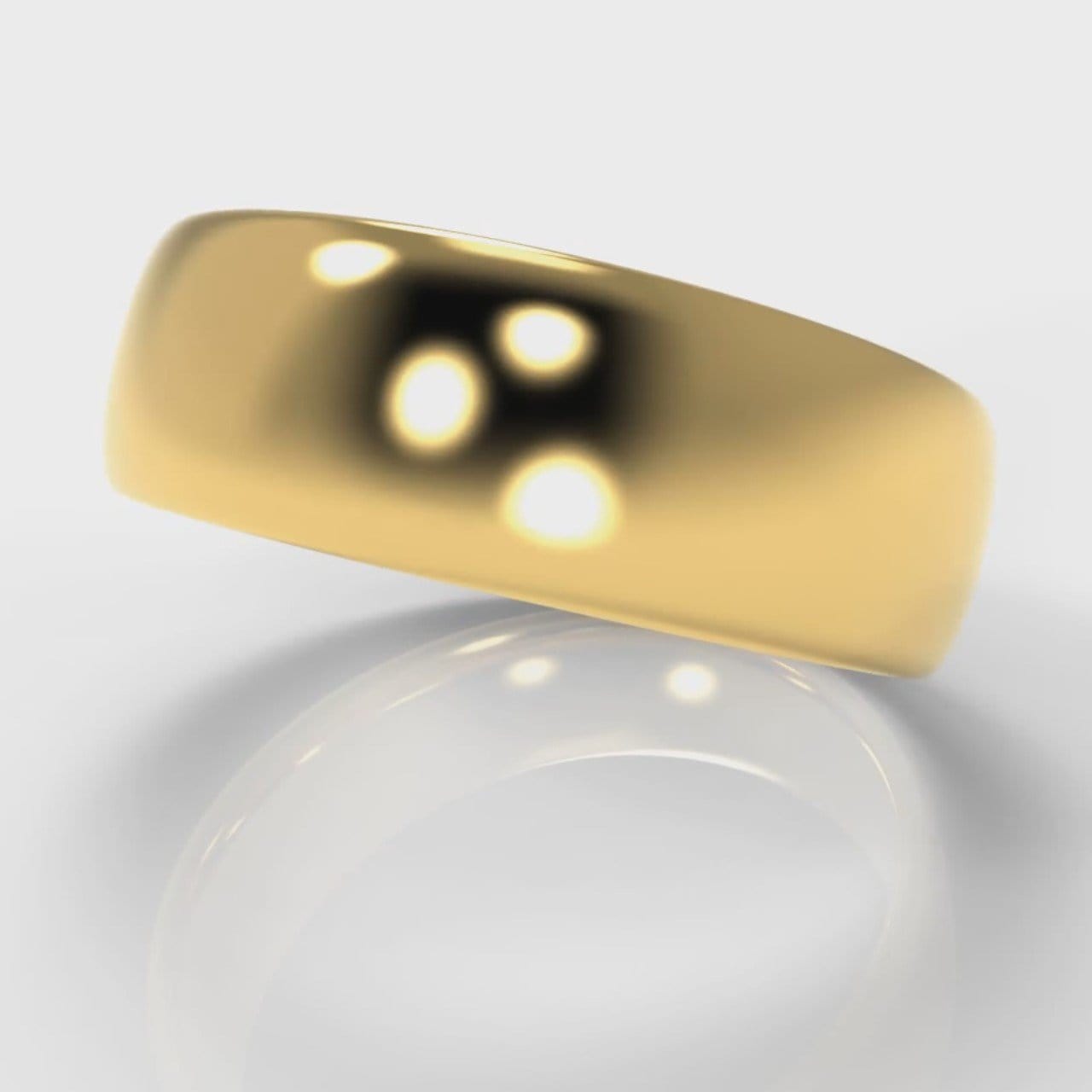 7mm Court Shaped Comfort Fit Wedding Ring - Yellow Gold