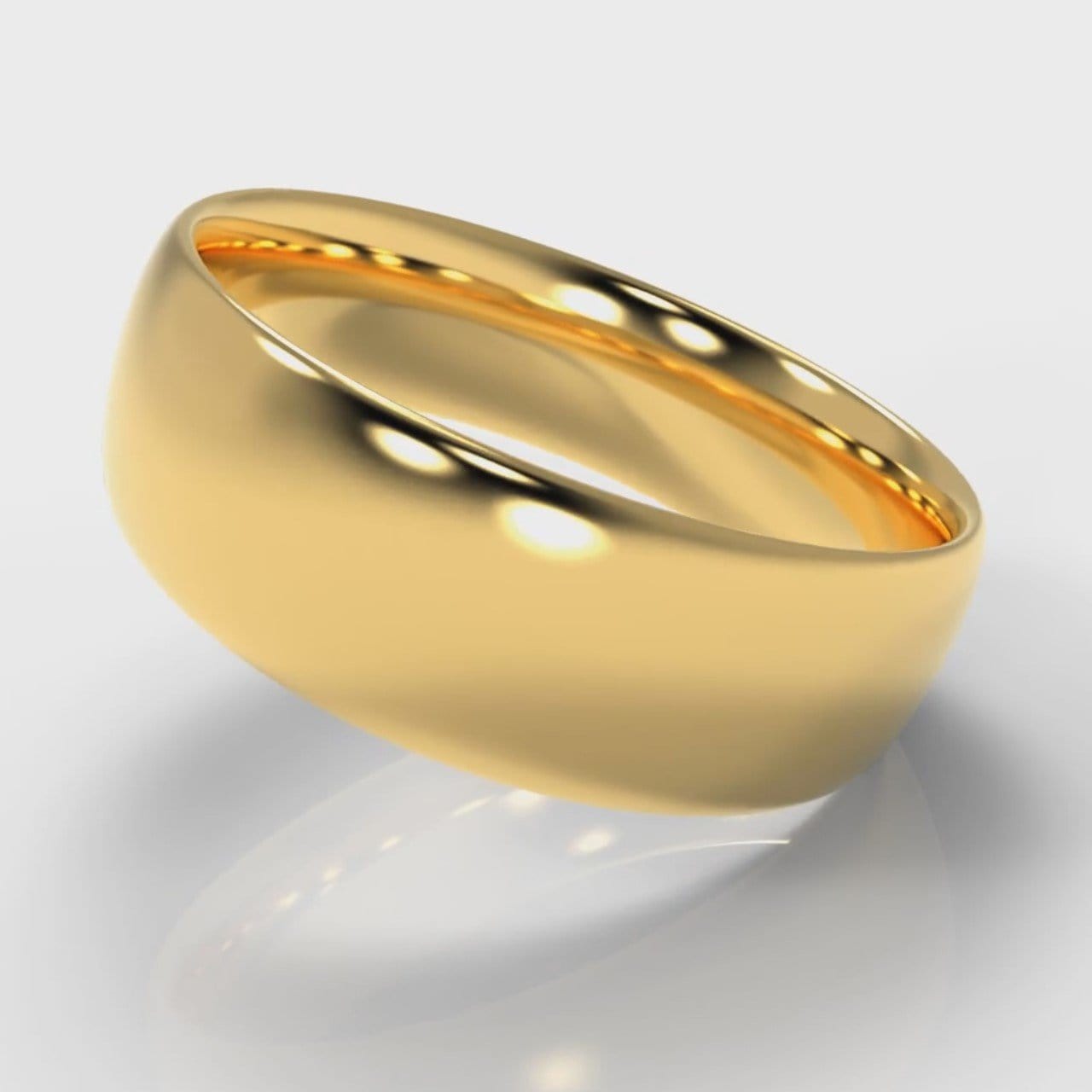 7mm Court Shaped Comfort Fit Wedding Ring - Yellow Gold