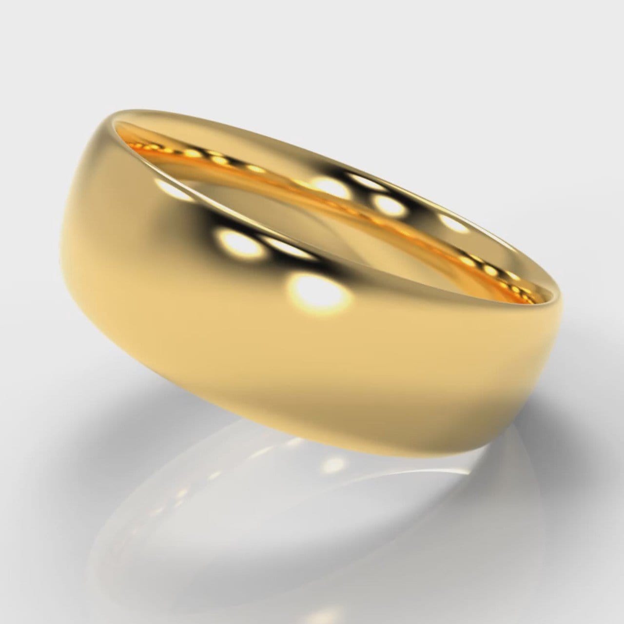 7mm Court Shaped Comfort Fit Wedding Ring - Yellow Gold