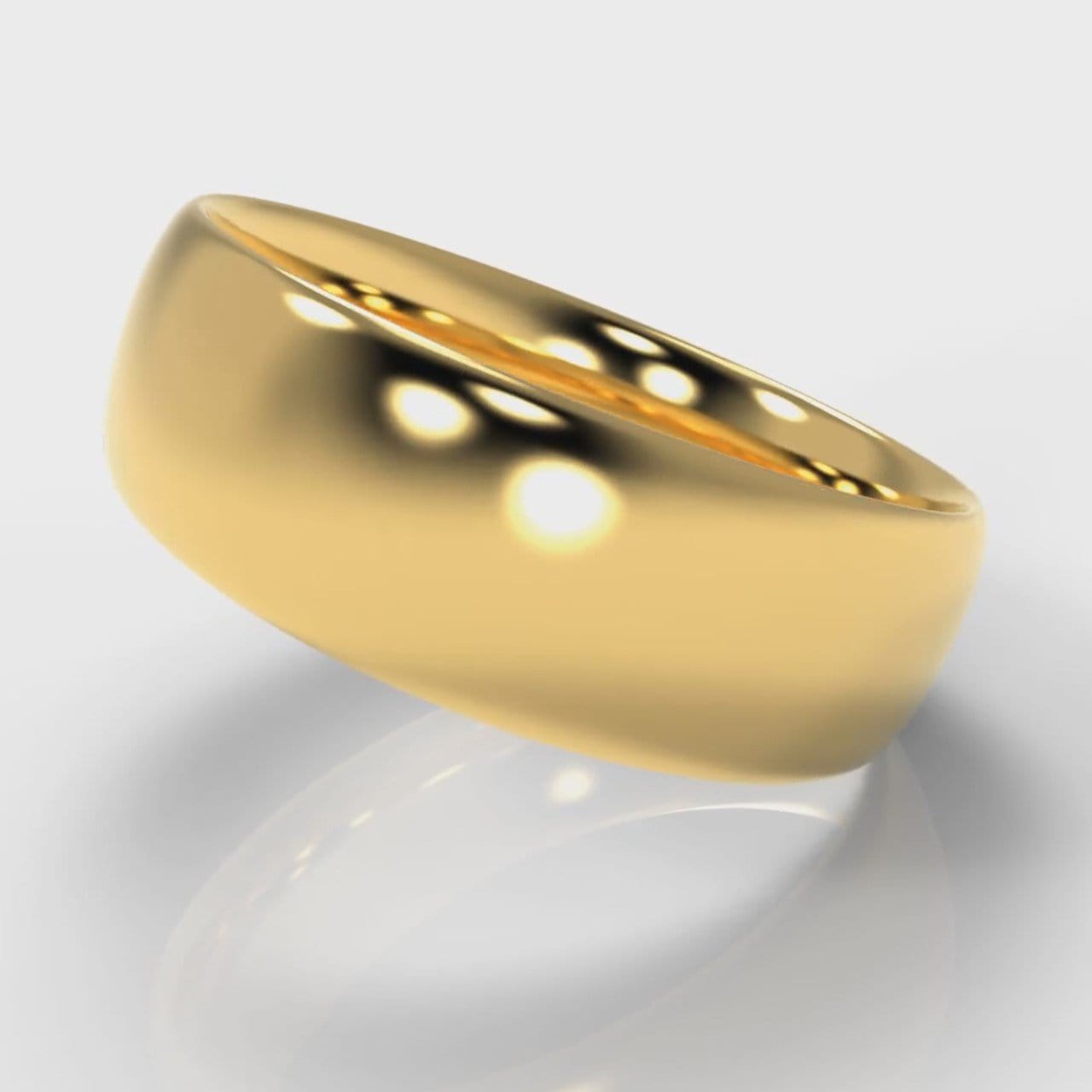 7mm Court Shaped Comfort Fit Wedding Ring - Yellow Gold