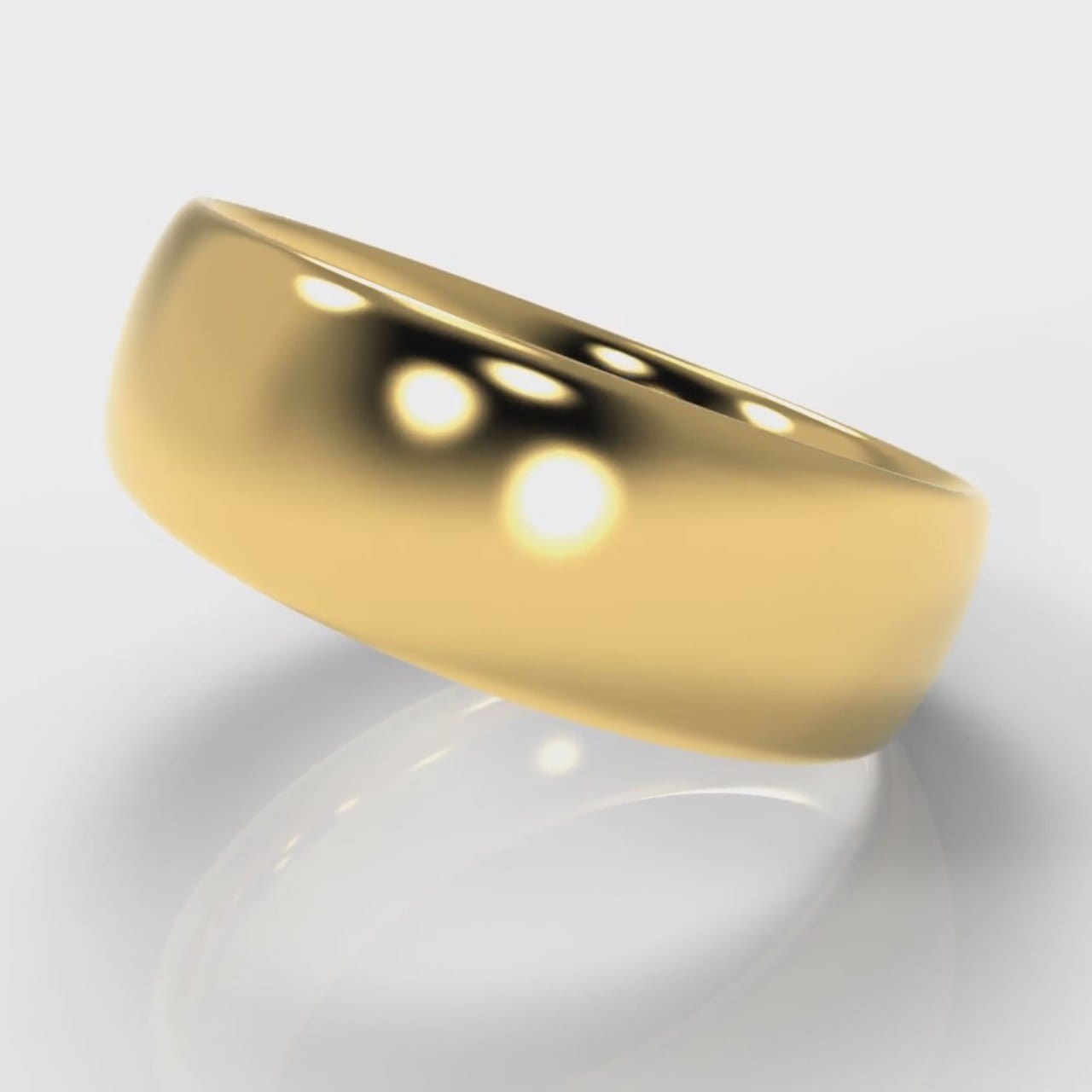 7mm Court Shaped Comfort Fit Wedding Ring - Yellow Gold