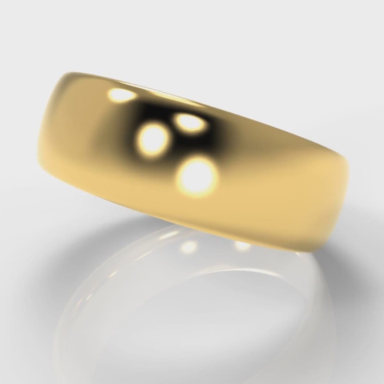 7mm Court Shaped Comfort Fit Wedding Ring - Yellow Gold