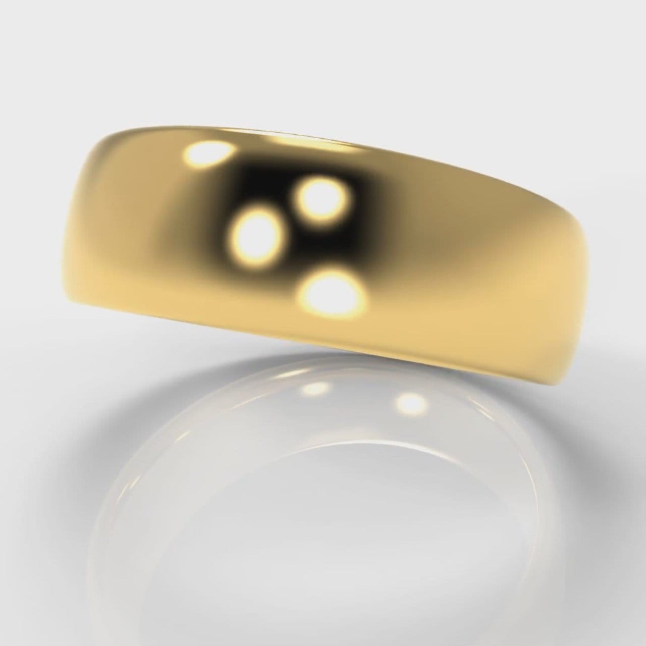 7mm Court Shaped Comfort Fit Wedding Ring - Yellow Gold