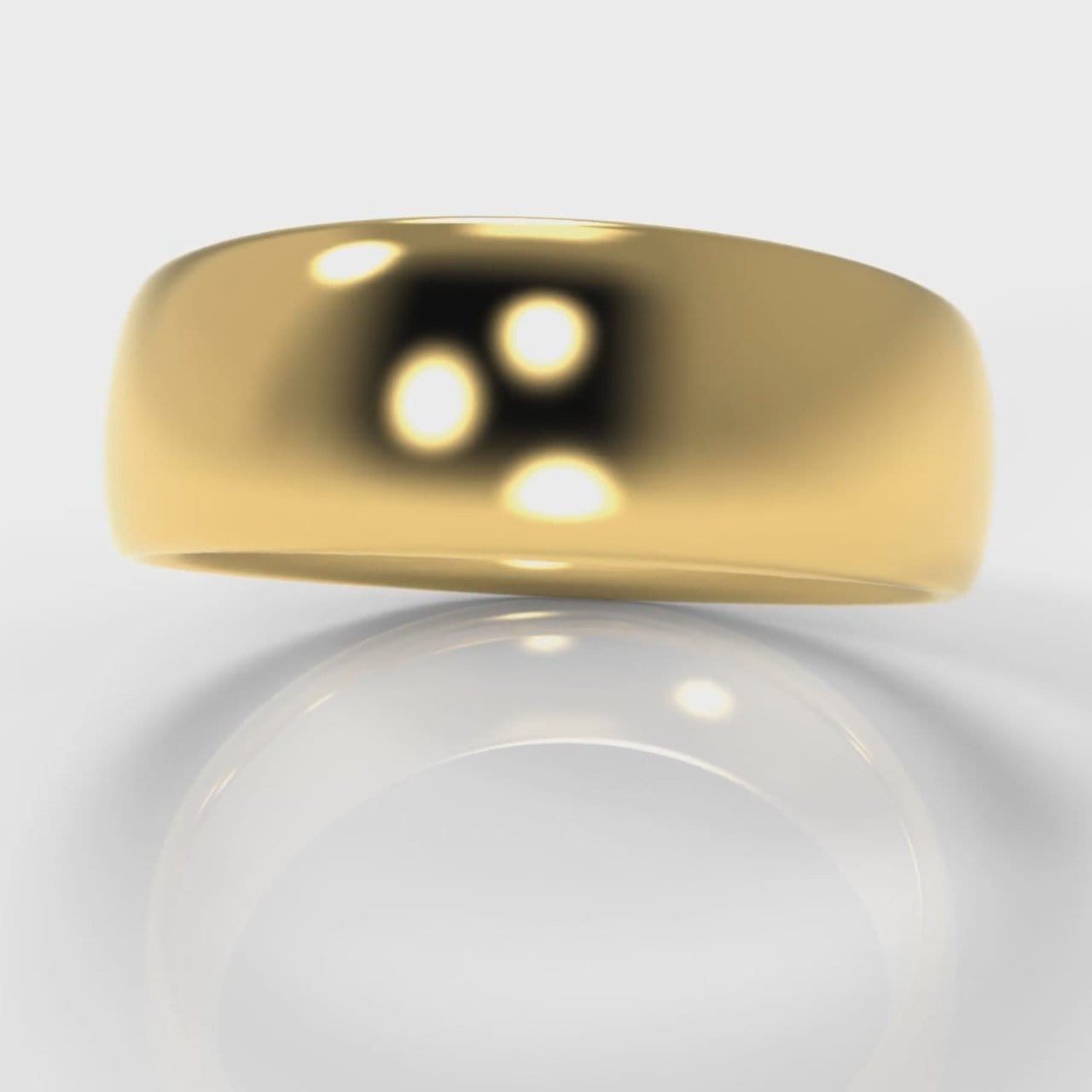 7mm Court Shaped Comfort Fit Wedding Ring - Yellow Gold
