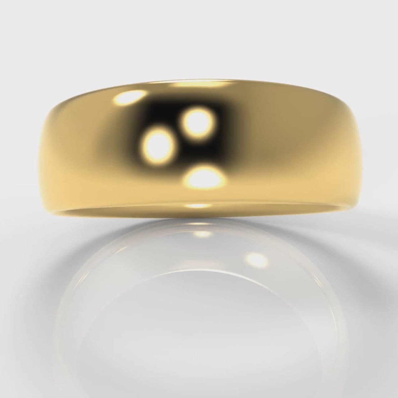7mm Court Shaped Comfort Fit Wedding Ring - Yellow Gold