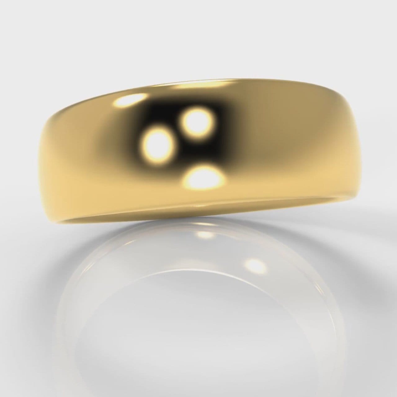 7mm Court Shaped Comfort Fit Wedding Ring - Yellow Gold