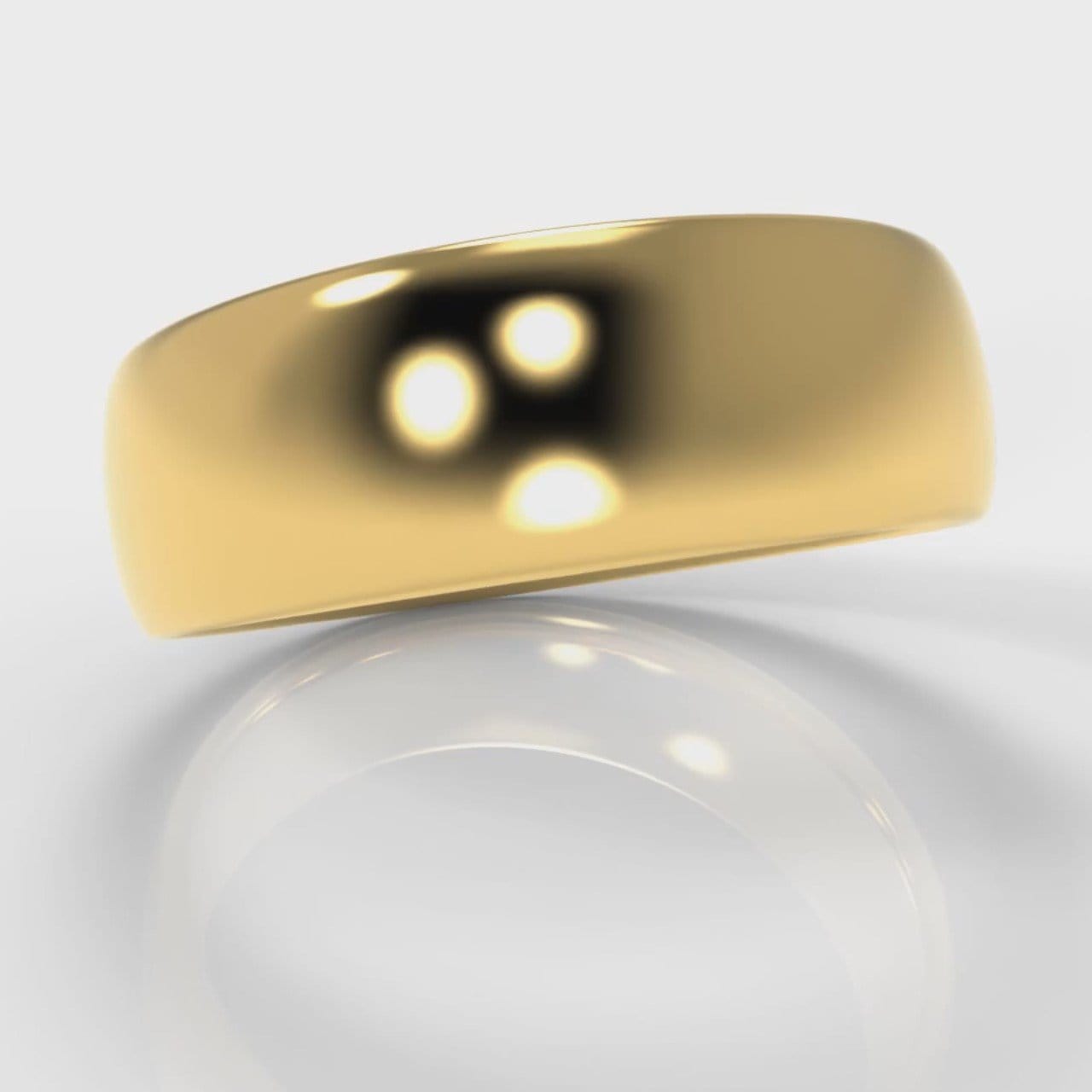 7mm Court Shaped Comfort Fit Wedding Ring - Yellow Gold
