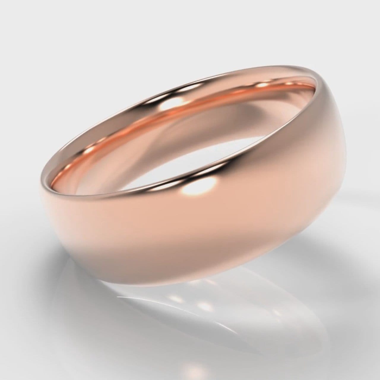 7mm Court Shaped Comfort Fit Wedding Ring - Rose Gold