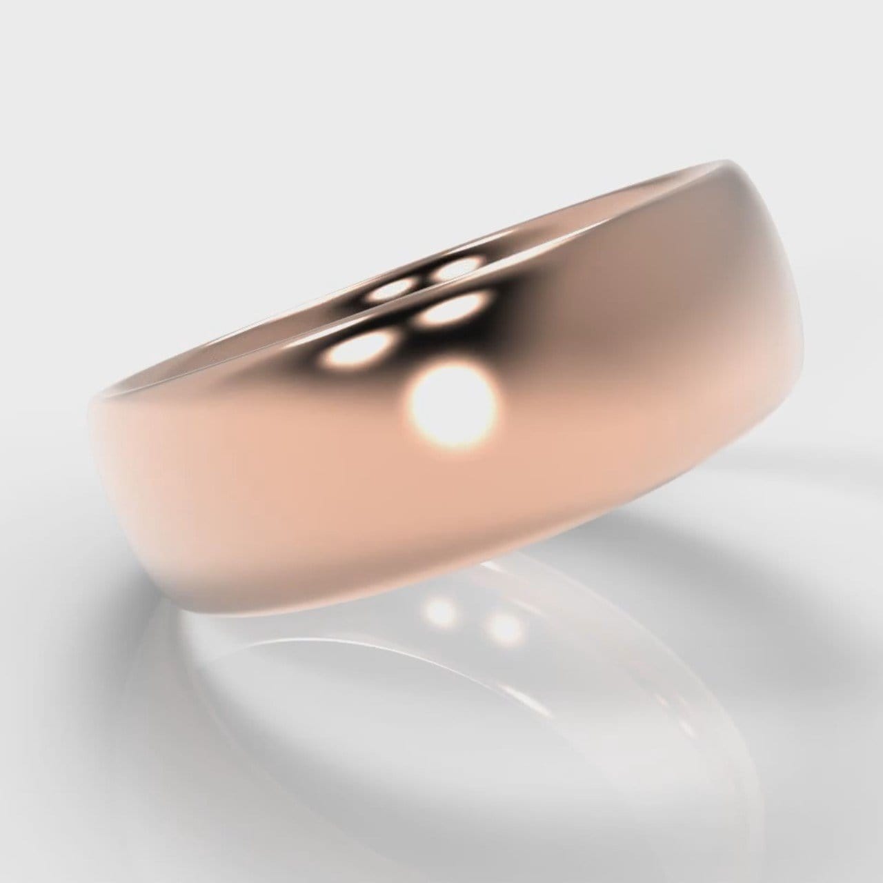 7mm Court Shaped Comfort Fit Wedding Ring - Rose Gold