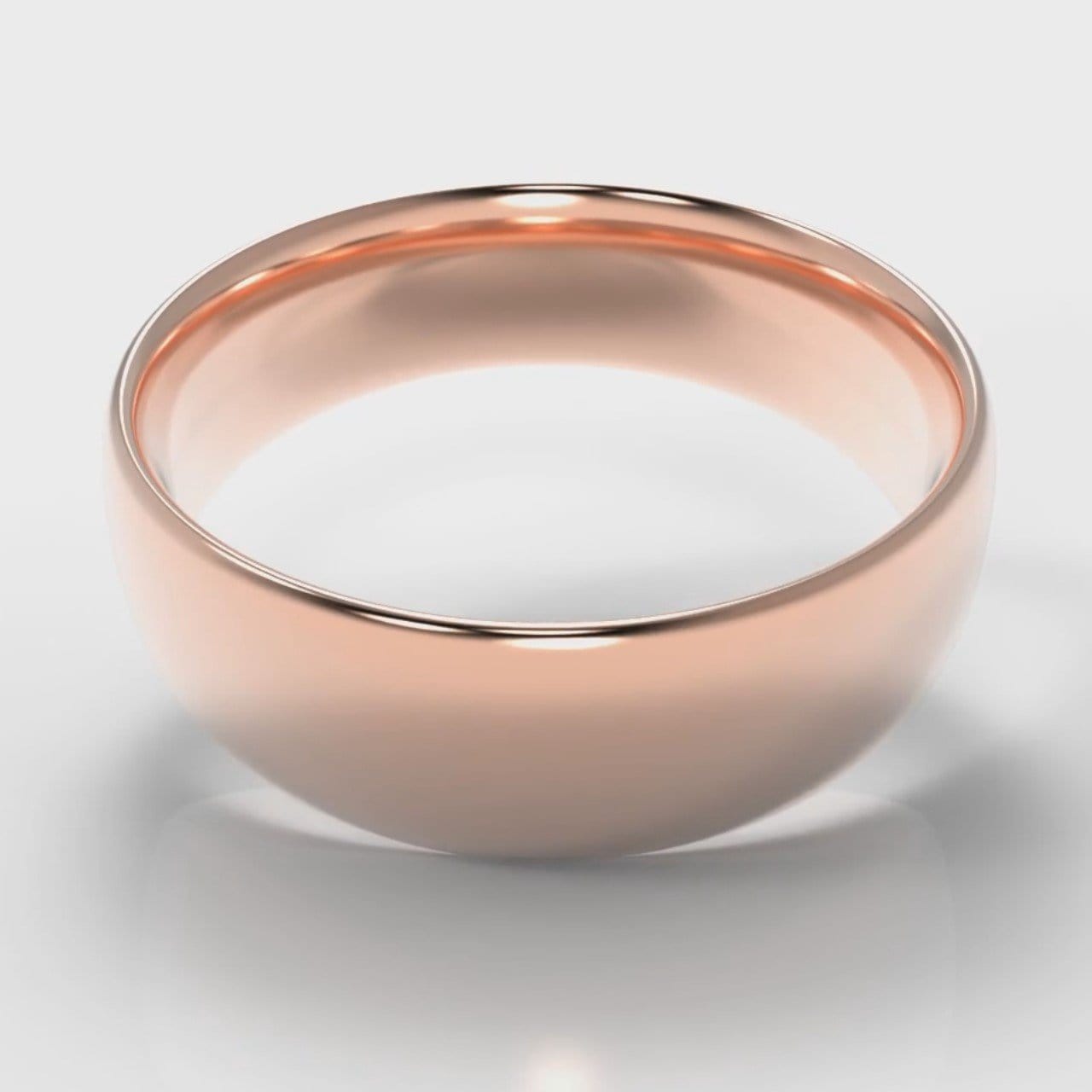7mm Court Shaped Comfort Fit Wedding Ring - Rose Gold