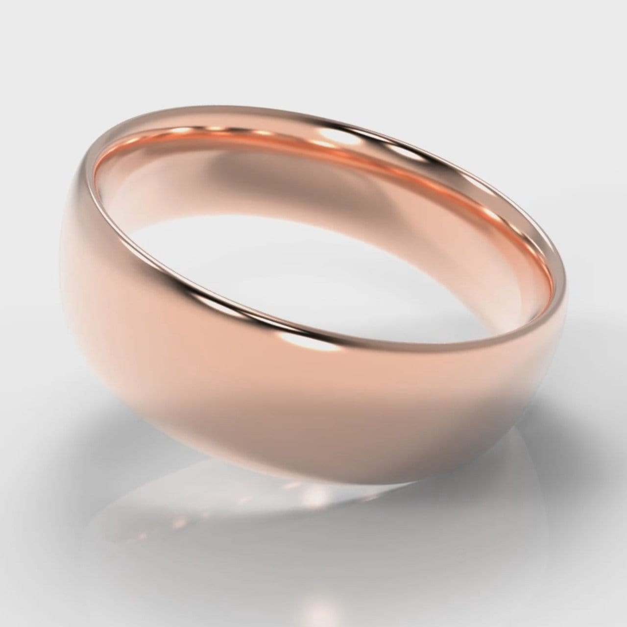 7mm Court Shaped Comfort Fit Wedding Ring - Rose Gold