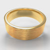 7mm Flat Top Comfort Fit Brushed Wedding Ring - Yellow Gold