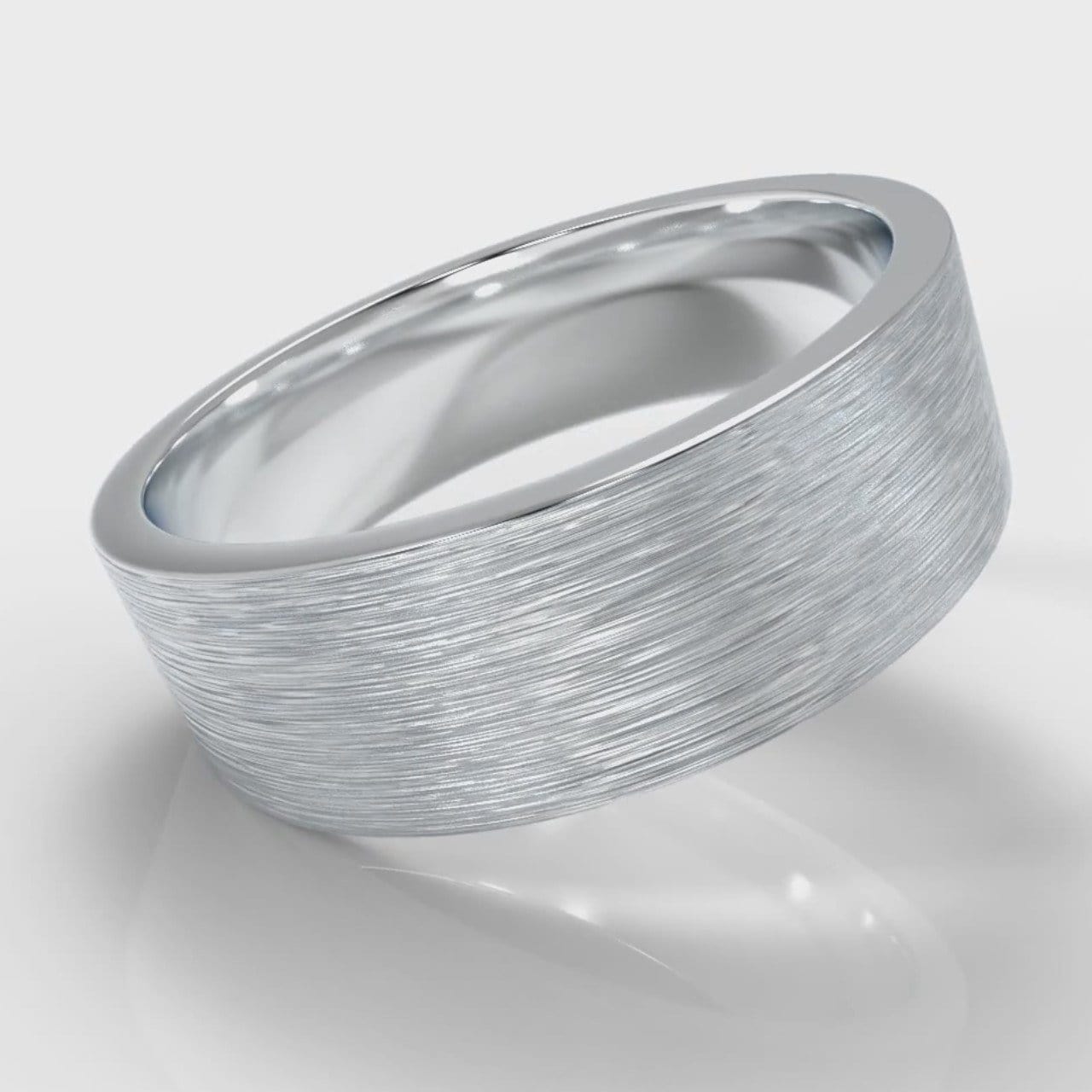 7mm Flat Top Comfort Fit Brushed Wedding Ring