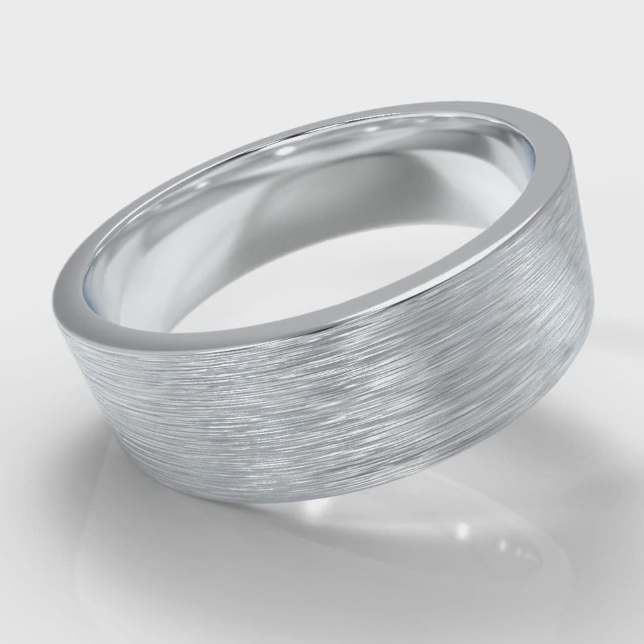 7mm Flat Top Comfort Fit Brushed Wedding Ring