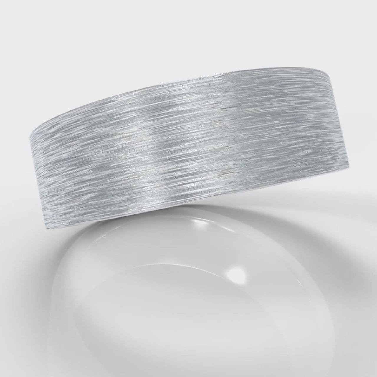 7mm Flat Top Comfort Fit Brushed Wedding Ring
