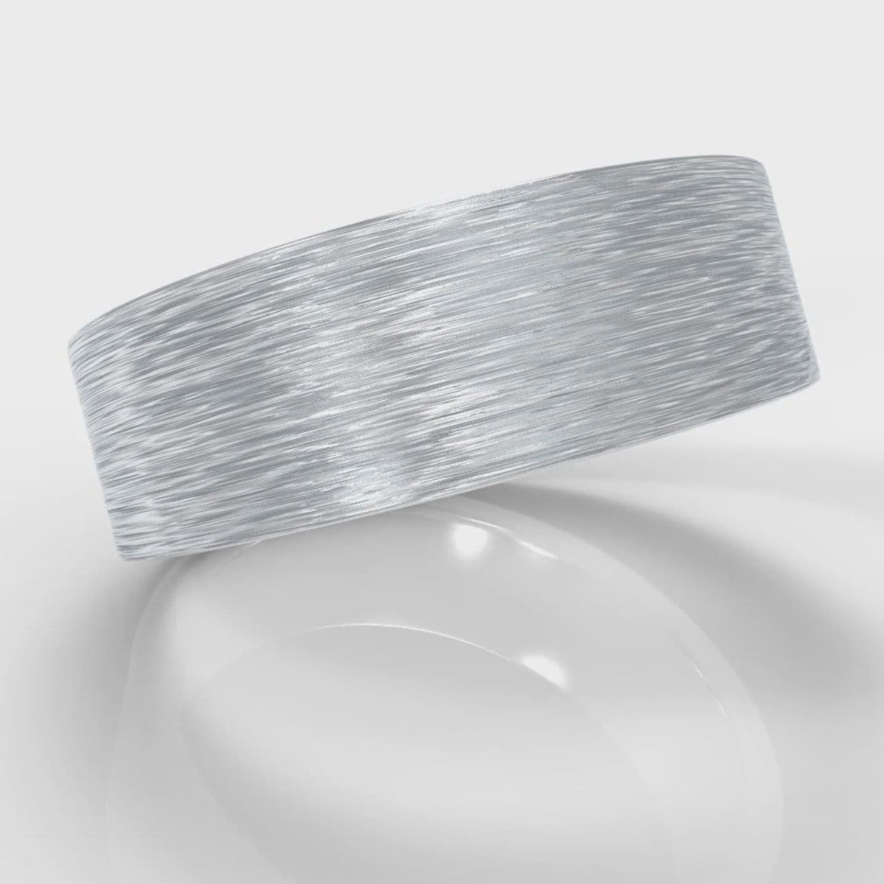 7mm Flat Top Comfort Fit Brushed Wedding Ring