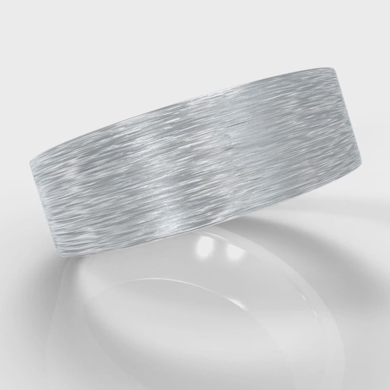 7mm Flat Top Comfort Fit Brushed Wedding Ring