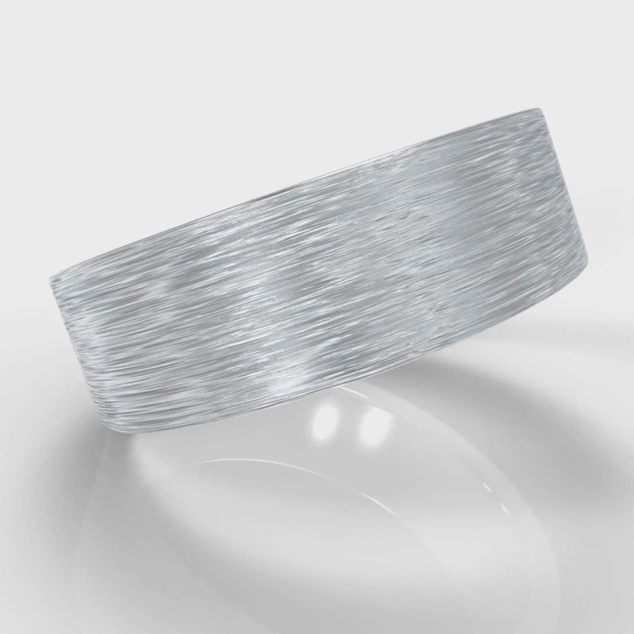 7mm Flat Top Comfort Fit Brushed Wedding Ring