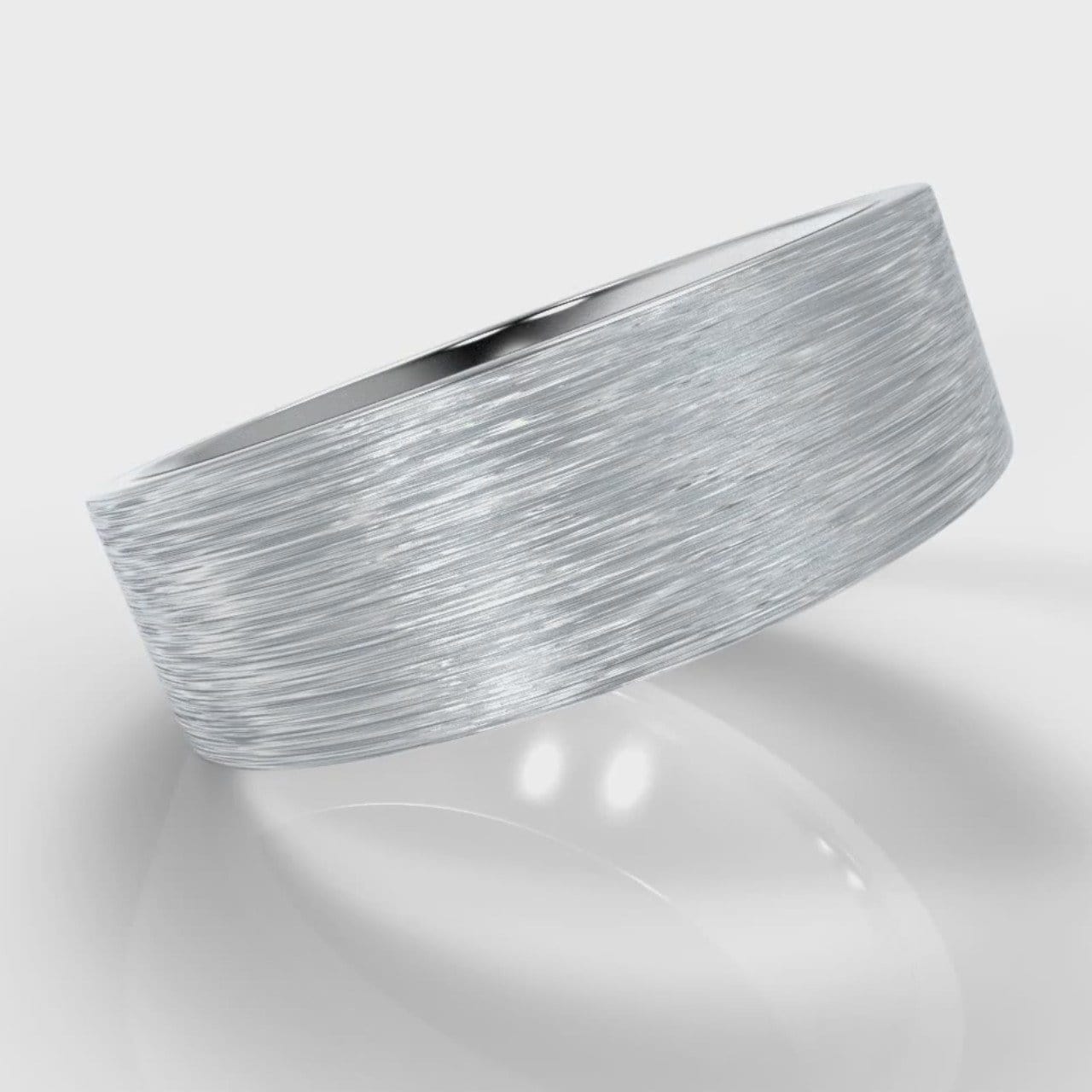 7mm Flat Top Comfort Fit Brushed Wedding Ring