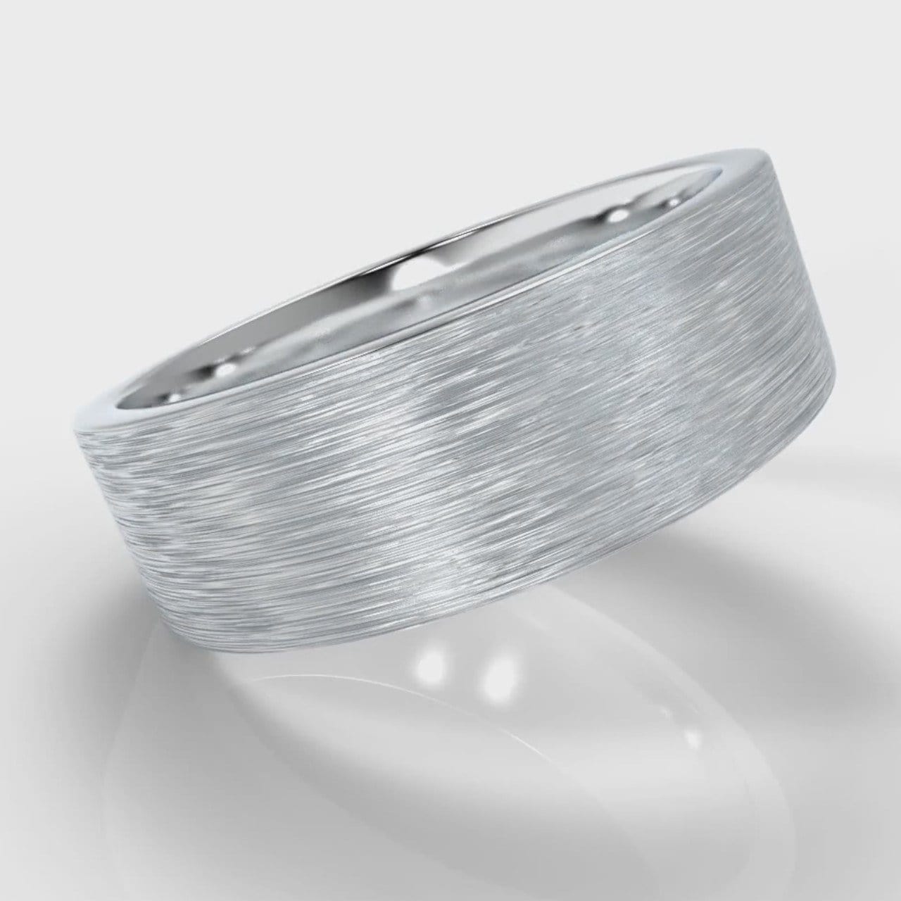 7mm Flat Top Comfort Fit Brushed Wedding Ring