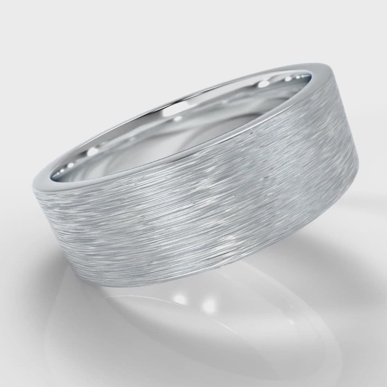 7mm Flat Top Comfort Fit Brushed Wedding Ring