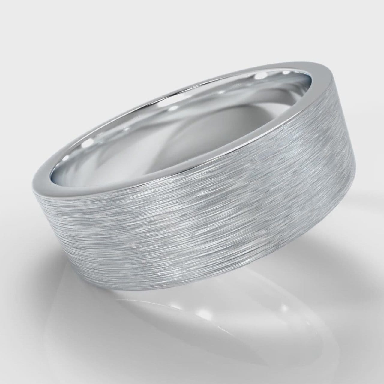 7mm Flat Top Comfort Fit Brushed Wedding Ring