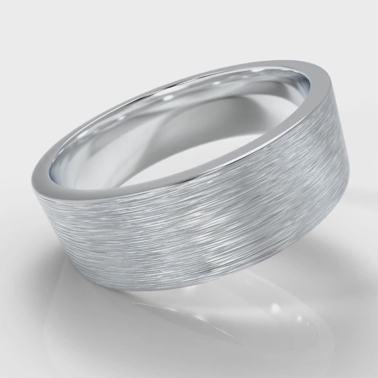 7mm Flat Top Comfort Fit Brushed Wedding Ring