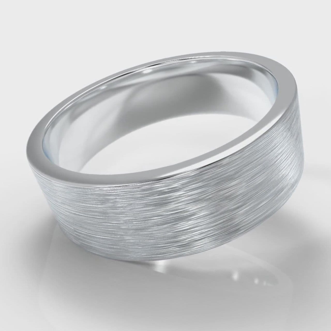 7mm Flat Top Comfort Fit Brushed Wedding Ring
