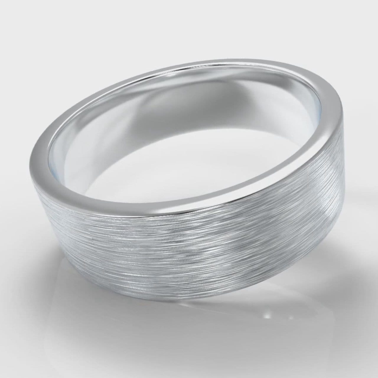 7mm Flat Top Comfort Fit Brushed Wedding Ring