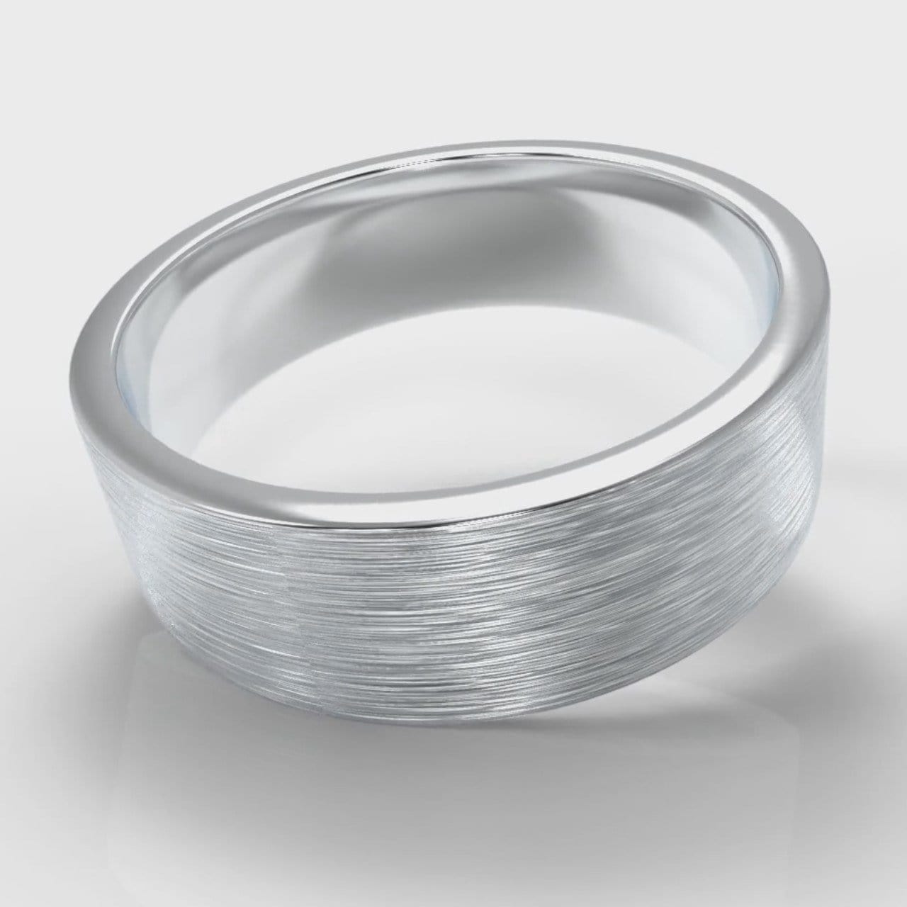 7mm Flat Top Comfort Fit Brushed Wedding Ring