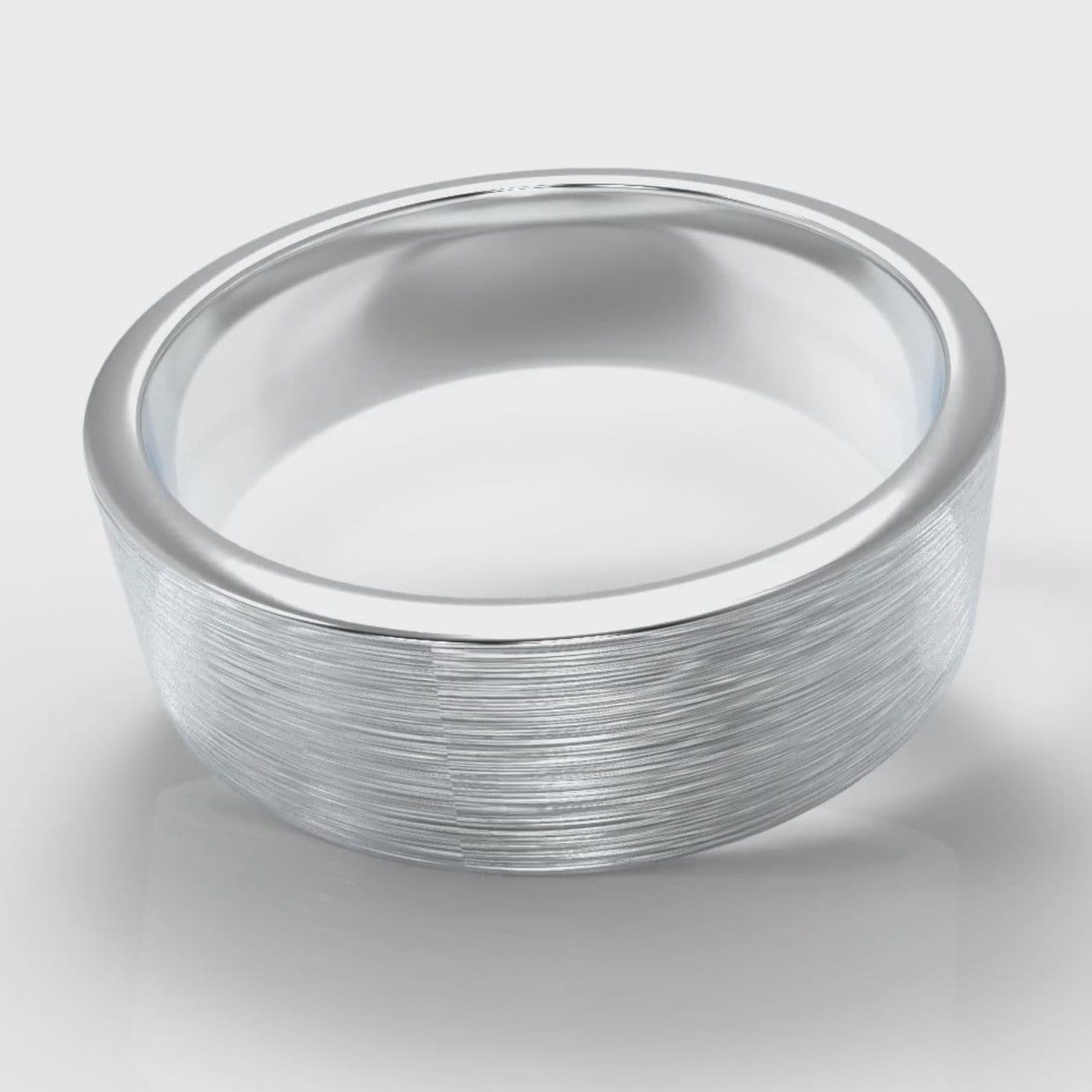7mm Flat Top Comfort Fit Brushed Wedding Ring