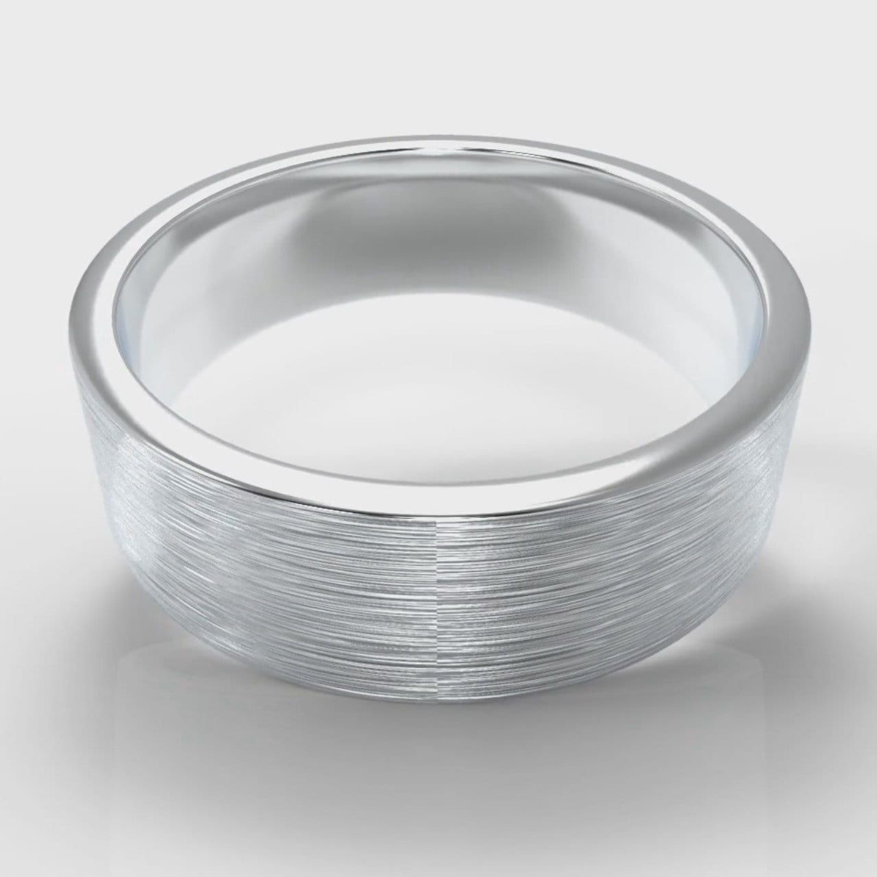 7mm Flat Top Comfort Fit Brushed Wedding Ring