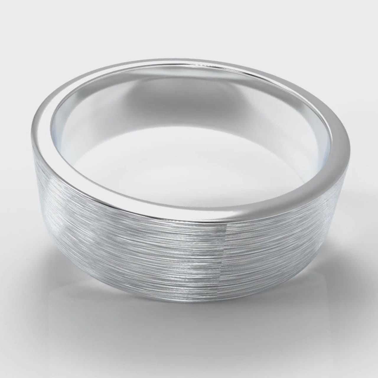 7mm Flat Top Comfort Fit Brushed Wedding Ring