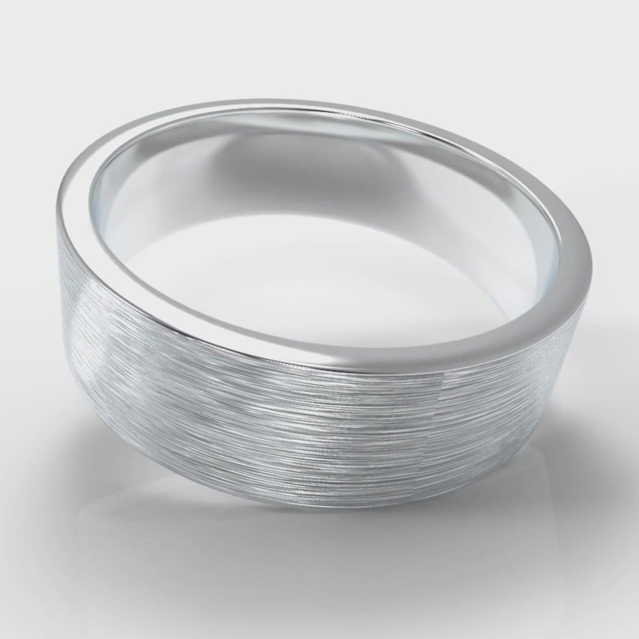 7mm Flat Top Comfort Fit Brushed Wedding Ring