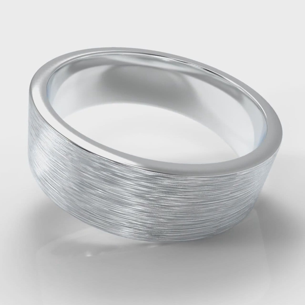 7mm Flat Top Comfort Fit Brushed Wedding Ring