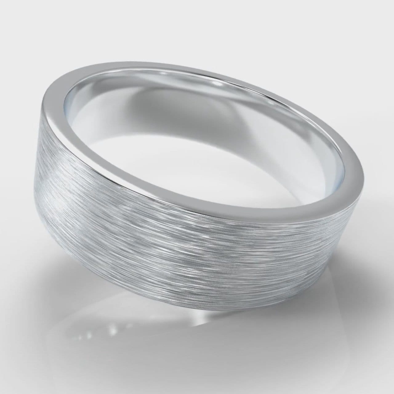 7mm Flat Top Comfort Fit Brushed Wedding Ring