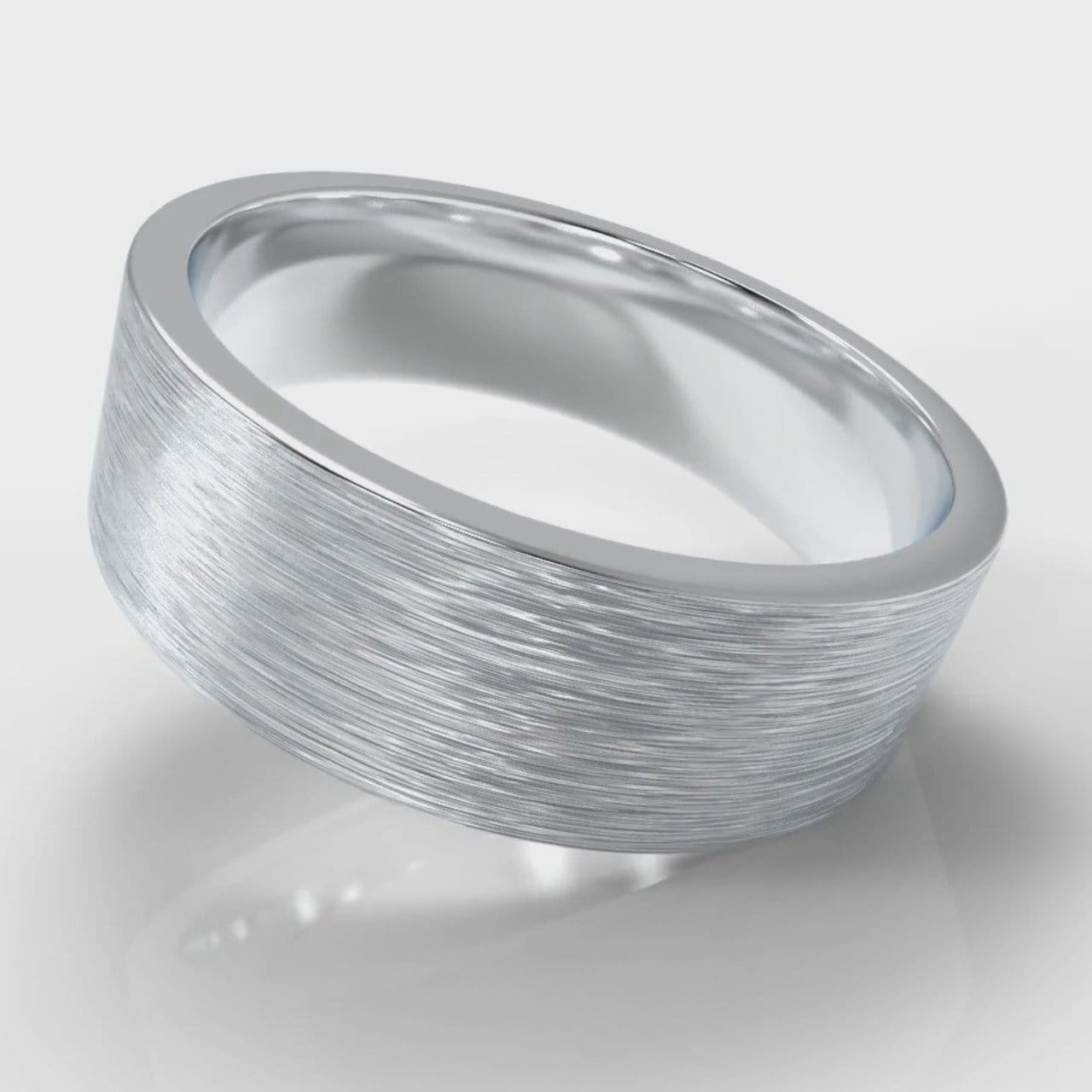7mm Flat Top Comfort Fit Brushed Wedding Ring