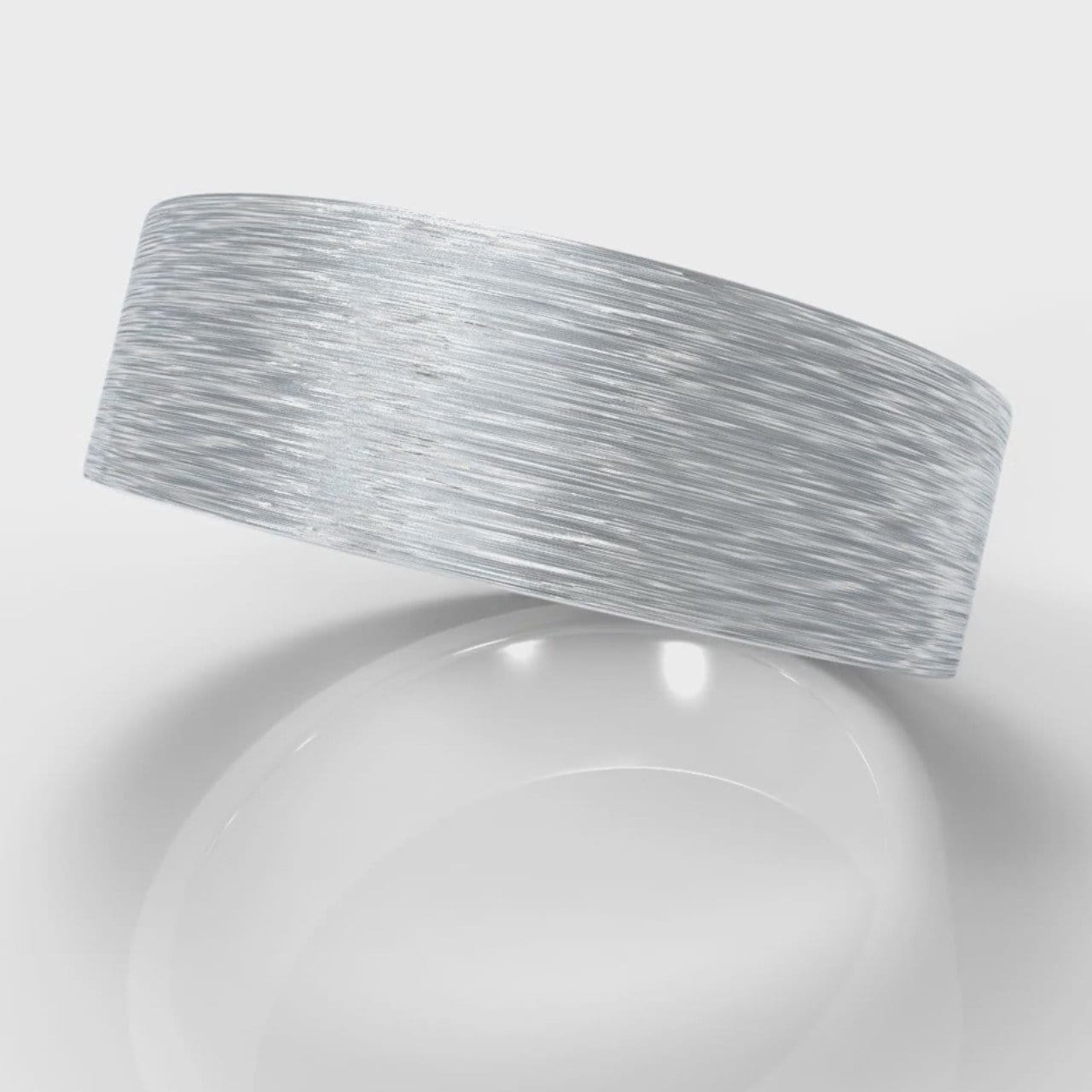 7mm Flat Top Comfort Fit Brushed Wedding Ring