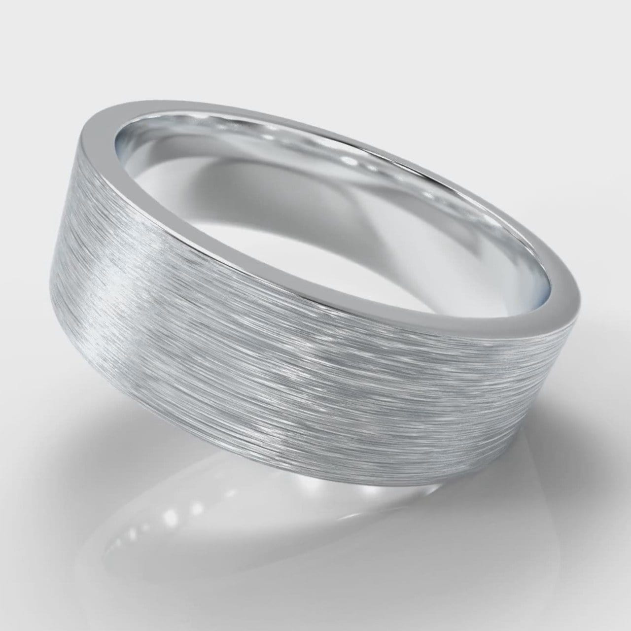 7mm Flat Top Comfort Fit Brushed Wedding Ring