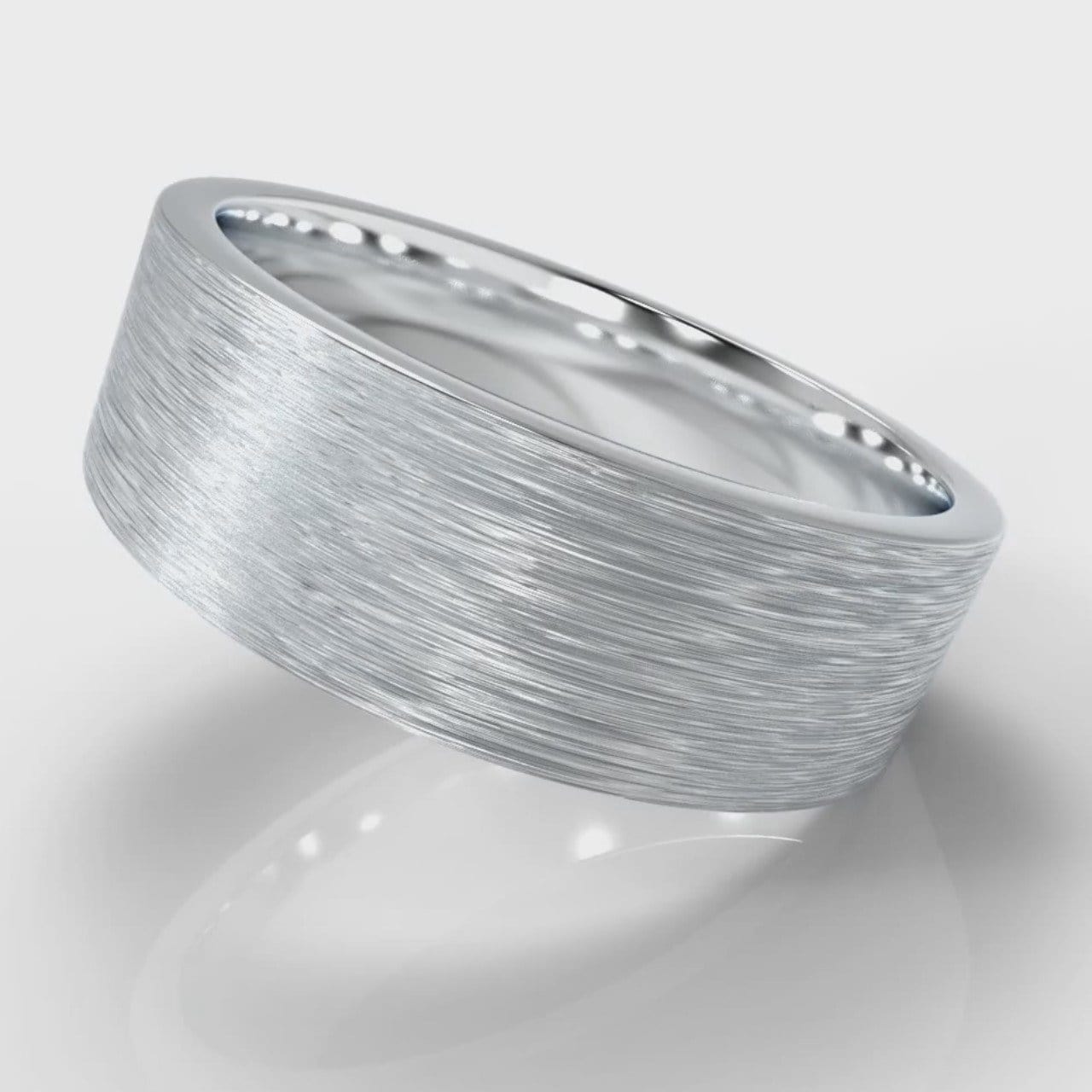 7mm Flat Top Comfort Fit Brushed Wedding Ring