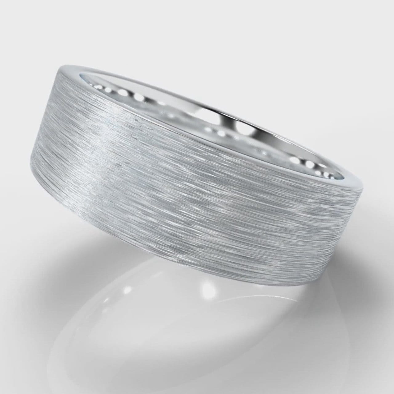7mm Flat Top Comfort Fit Brushed Wedding Ring